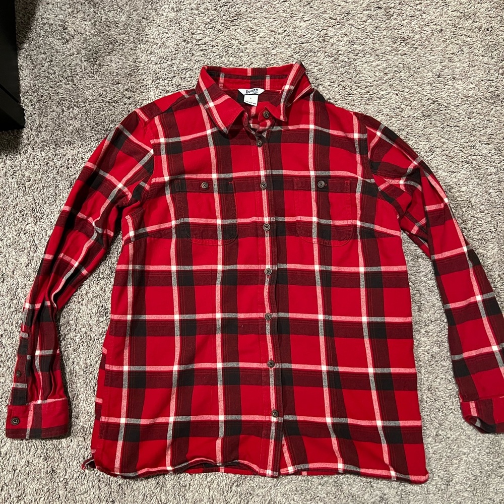 Duluth Trading Co women’s free swinging flannel shirt size L - red plaid